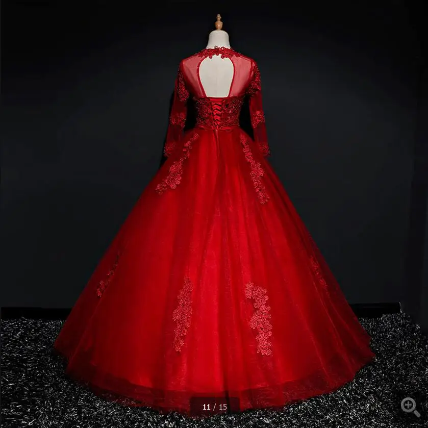 Vestido De Festa 2017 бальное платье красные Выпускные платья кружевные аппликации