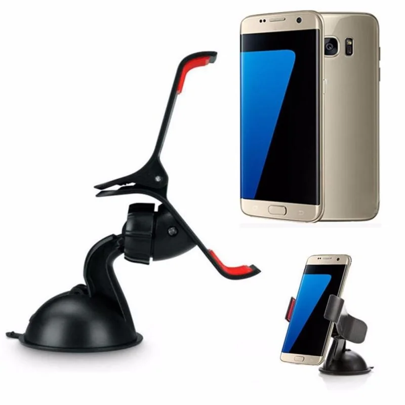 Универсальный черный Автомобильный держатель Автомобильная стойка-держатель на кронштейне для ветрового стекла для samsung Galaxy S7/S7 Edge для iphone 7 кронштейн
