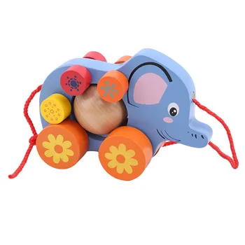 

toys for children animal Elephant Wooden Trailer Puzzle games Animals learning Educational puzzle popular Toys