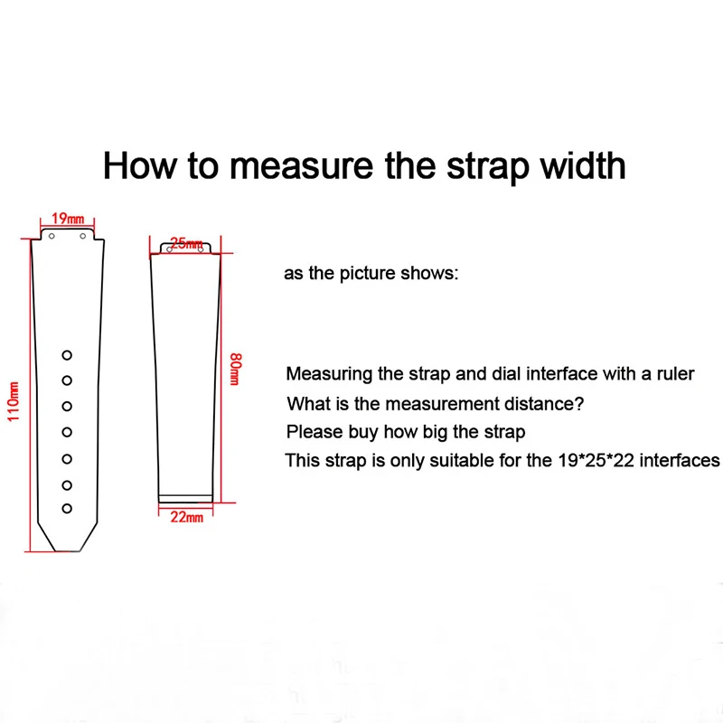 Аксессуары для часов подходит для ремня Hublot 25x19 мм дышащий холст резиновый силиконовый ремешок мужской и wo мужской ремешок