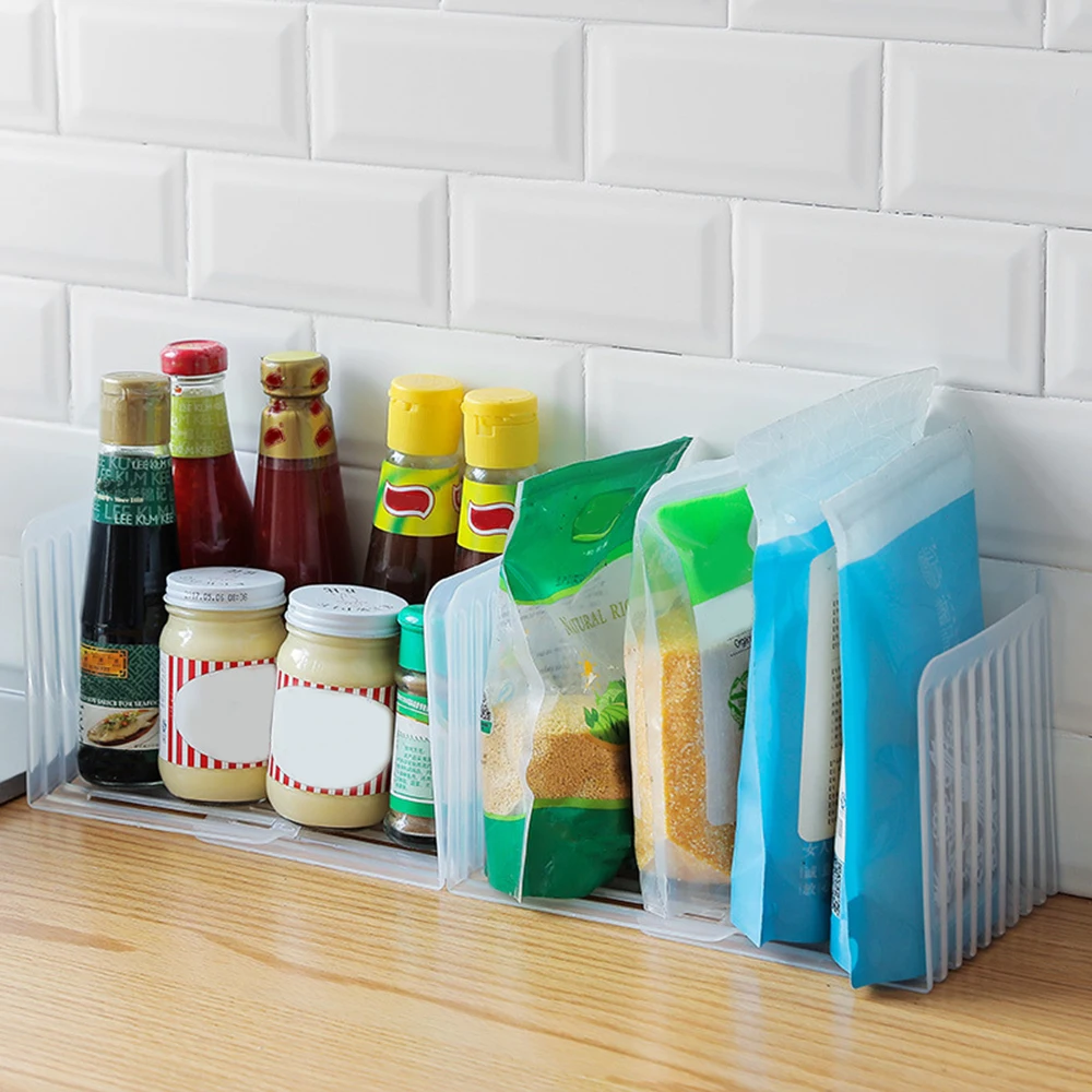 

Fridge Storage Rack Layer Partition Kitchen Food Storage Partition Holder Food Fresh Crisper Rack Container Storage Box TSLM2