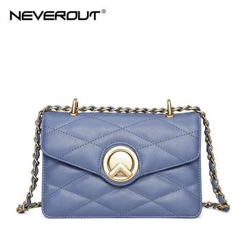 

NEVEROUT Women Small Crossbody Bag Ladies Genuine Leather Flap Bags Classic Messenger Handbag Shoulder Purse Black/Blue/White