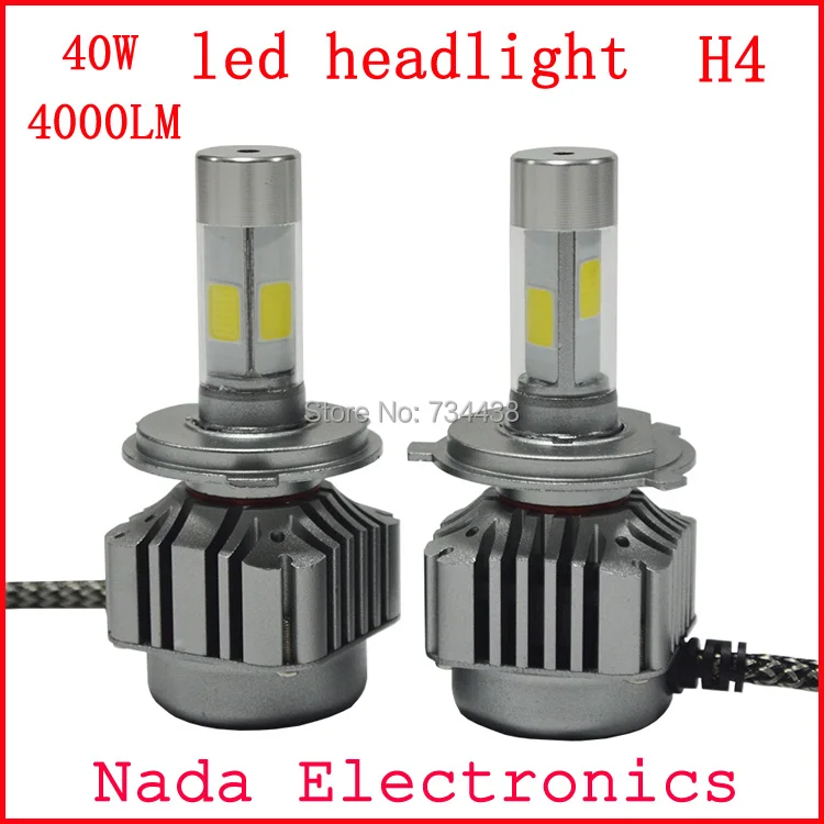 

ALL IN ONE car LED Headlight H4 COB chip car front head lamp 40w 4000lm High/Low beam auto head light replacement halogen bulb