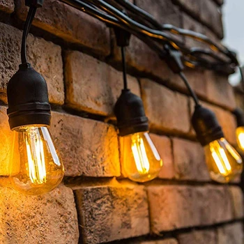 

10M LED S14 String Lights IP65 Waterproof E27 Warm LED Retro Edison Filament Bulb Outdoor Street Garden Patio Holiday Lighting