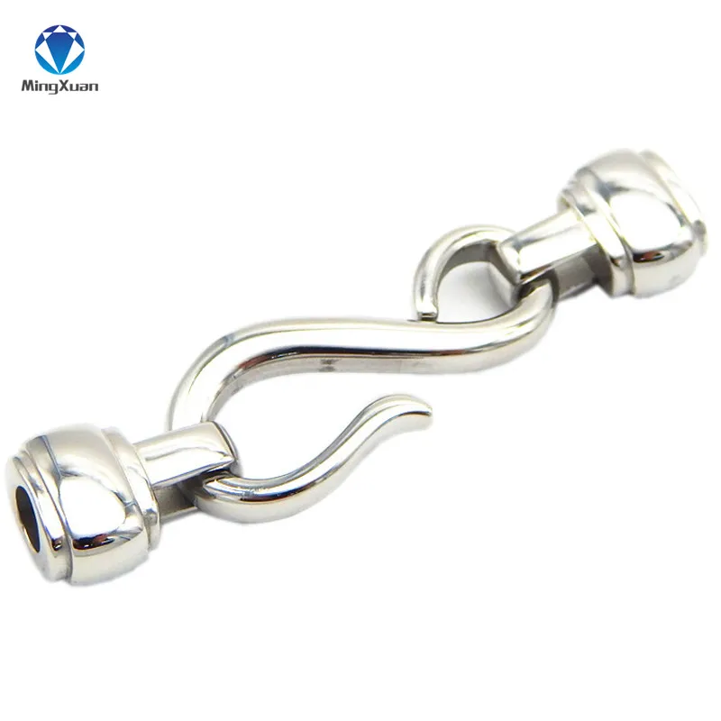 

1pcs/Lot S Style Stainless Steel Sliver Tone Jewelry Hole 4.2mm Bracelet End Clasps DIY Connectors Accessories Making Fittings