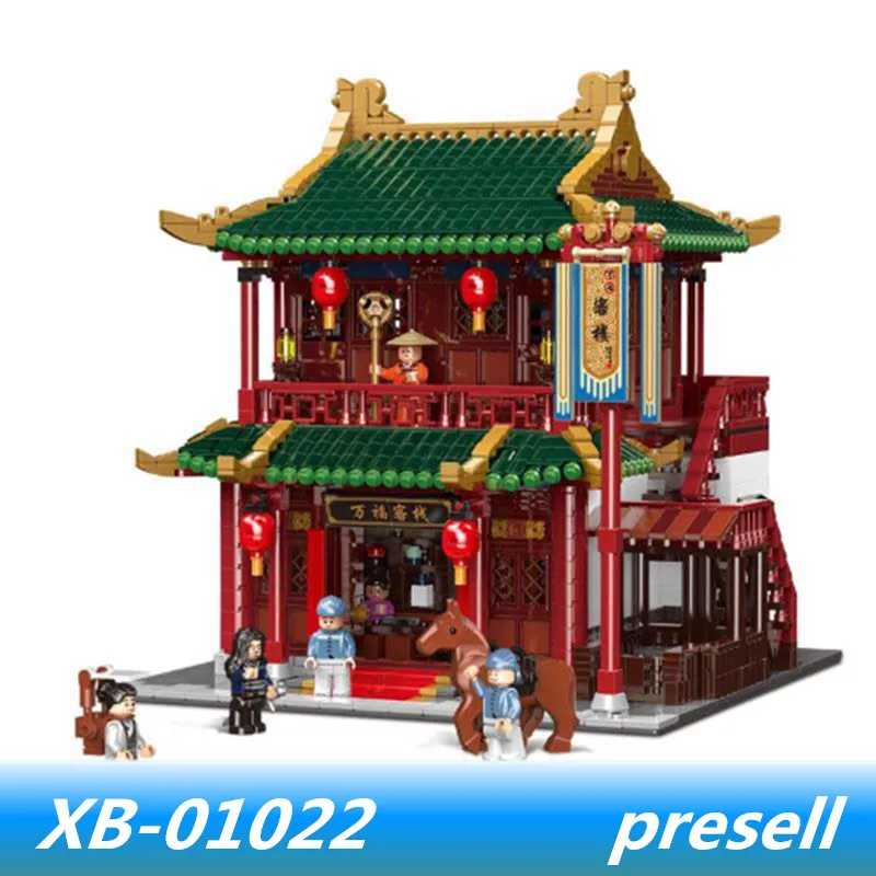 

XINGBAO 01022 3046Pcs Chinese Building Series The Wanfu Inn Set Building Blocks Bricks lepin Kids Toy Model Christmas Gift