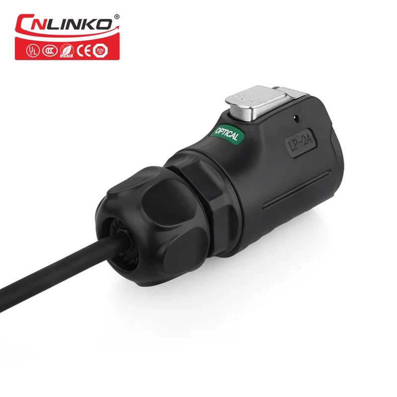CNLINKO M24 Optical Fiber Waterproof IP67 Connector Plug And Socket with wire For Optic In Fiber Optic Equipment