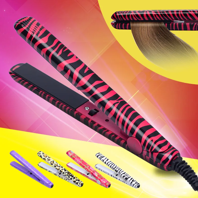Бесплатная доставка Новый Professional Hairstyling портативная Керамическая Мини Flat Zebra выпрямитель для волос утюги Инструменты укладки волны утюги - изображение