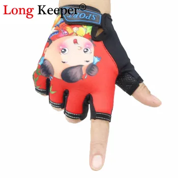 

Kids Fingerless Gloves 2016 Cute 5-13 Year Kids Gloves Children Sports Glove Lucky Doll Boys Girls Luvas Blue Red Yellow M191