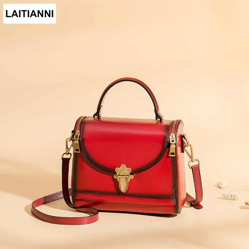 

Hard Small Messenger Bags Lady Purse Original Leather Metal Buckle Women Doctor Handbags Luxury Fashion Female Crossbody Baobao