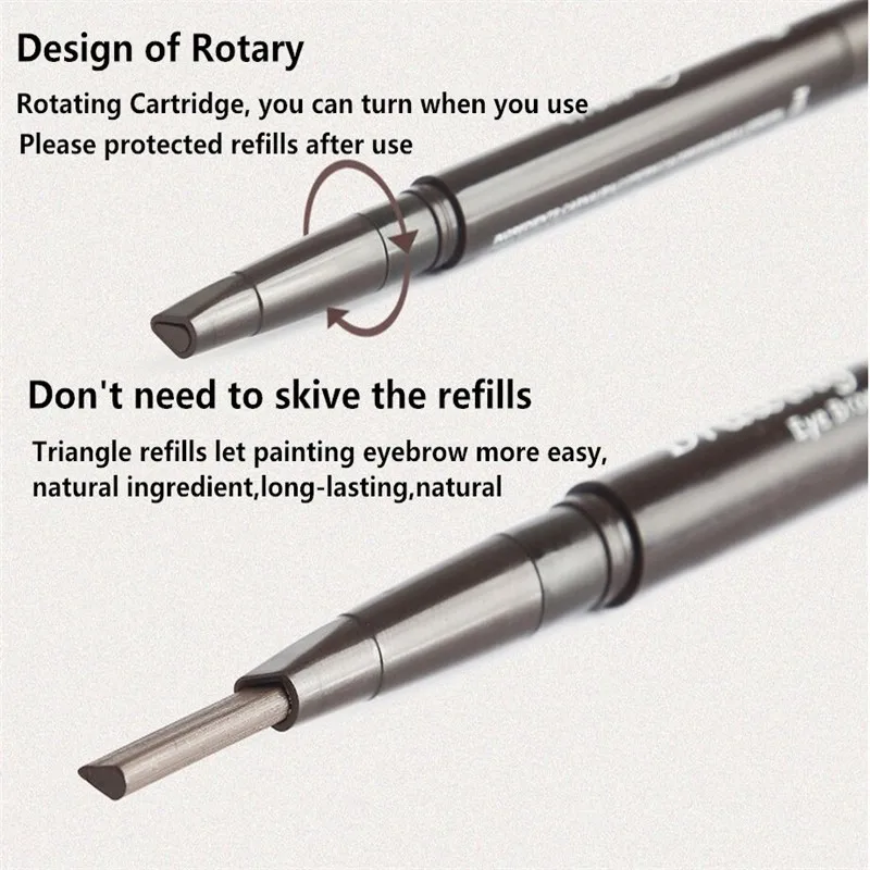 Водостойкий карандаш для бровей с кисточкой, автоматическая ручка для бровей, инструменты для макияжа глаз, карандаш для бровей, усилитель, темно-коричневый кофе