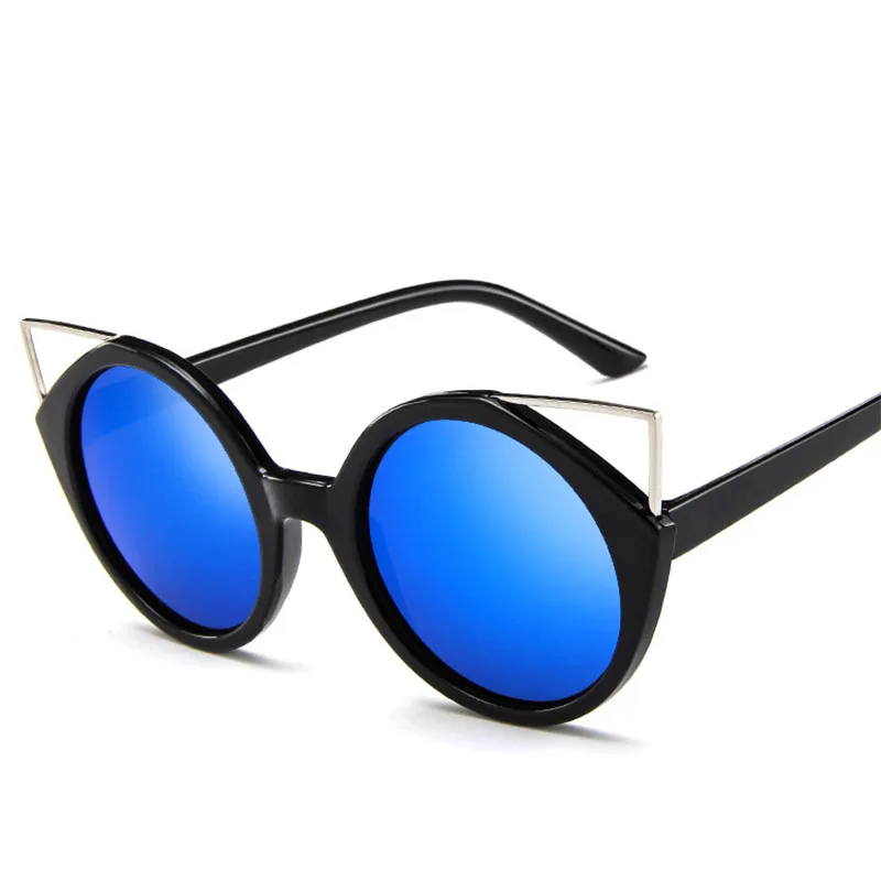 LeonLion, модные женские солнцезащитные очки кошачий глаз, цветные, индивидуальные, солнцезащитные очки для женщин, классические, Ретро стиль, Oculos De Sol Feminino - Цвет линз: Black Blue