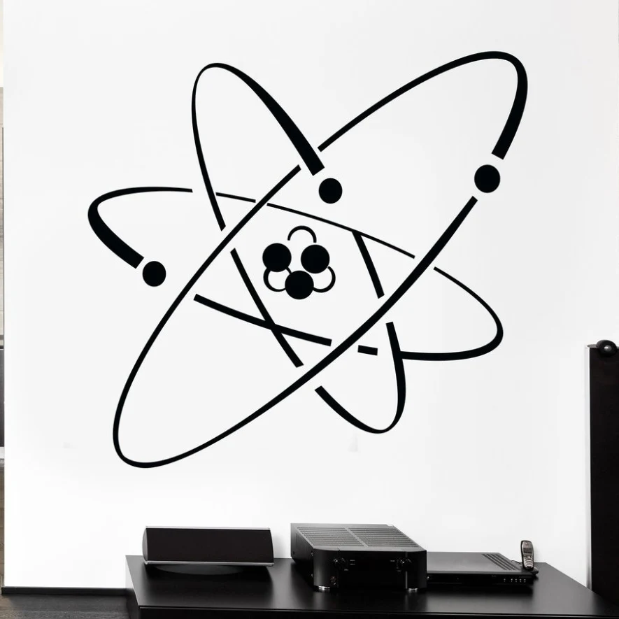 

Atom Electron Science Vinyl Wall Stickers Chemistry Nuclear Physics Decor Wall Sticker Adesivo de parede Muurstickers SA166