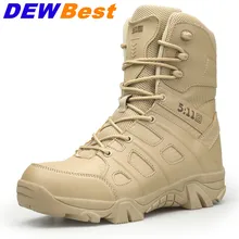 DEWBest/мужские ботинки; большие размеры 39-46; сезон осень-зима; мужские модные кроссовки в военном стиле; уличная Мужская обувь со шнуровкой; водонепроницаемые ботинки