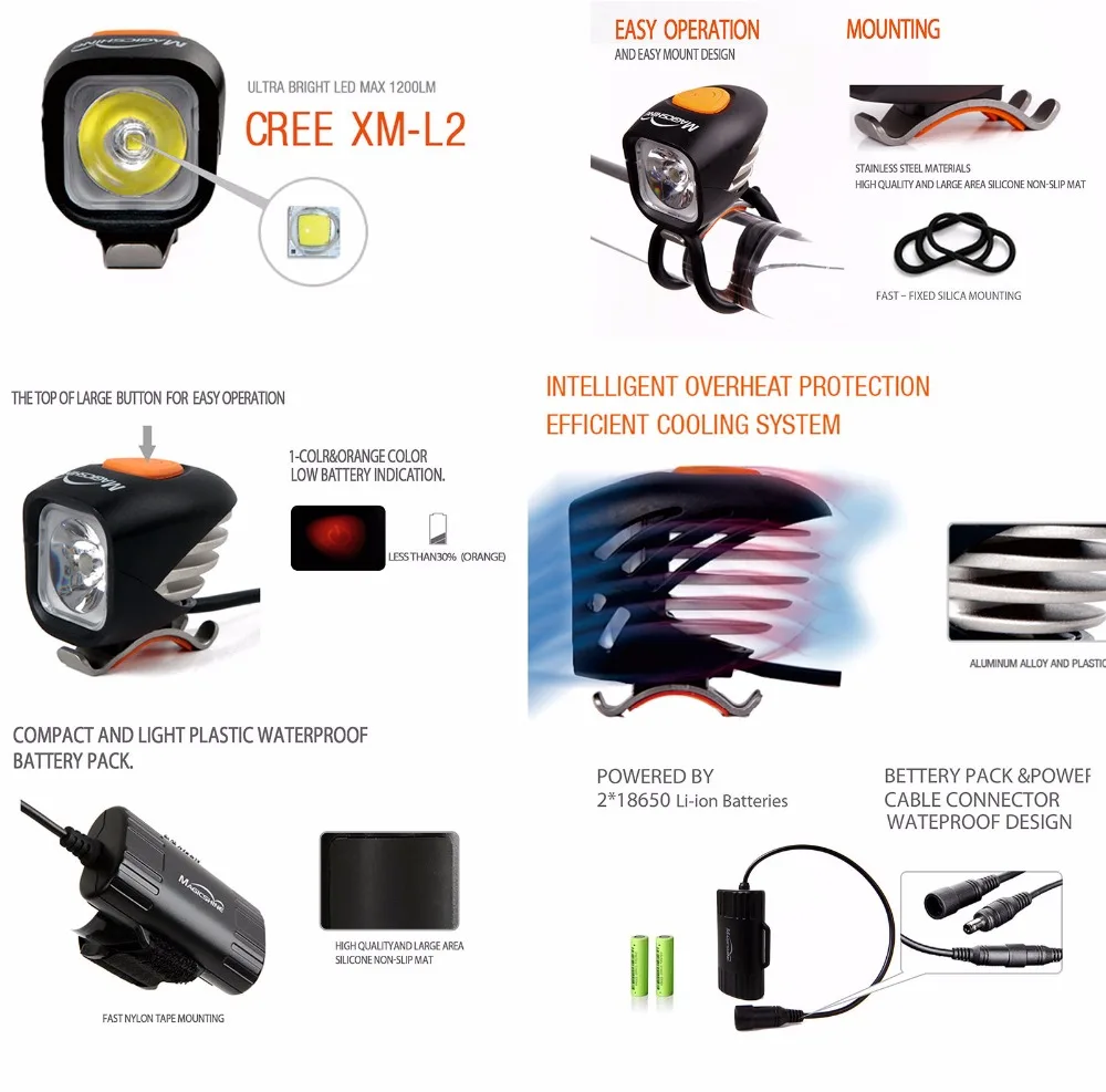 MagicShine MJ900 1200 люмен светильник с батареей|1200 lumen|bike lightled bike light |