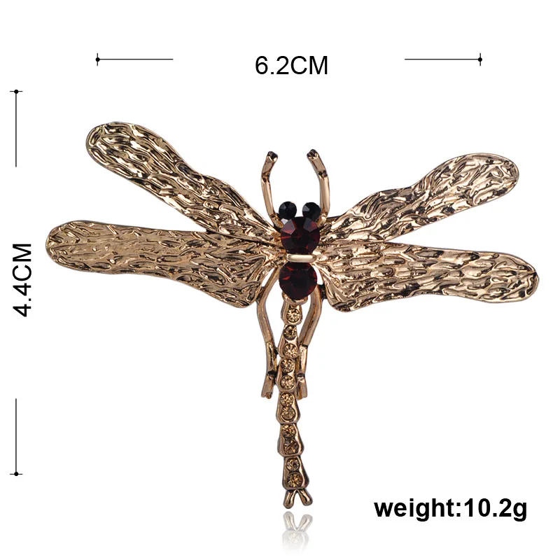 Blucome New Arrival Insects Dragonfly Shape Brooch Pins For Women Girls Clothes Accessories Bag Scarf Buckle Gold Color Jewelry