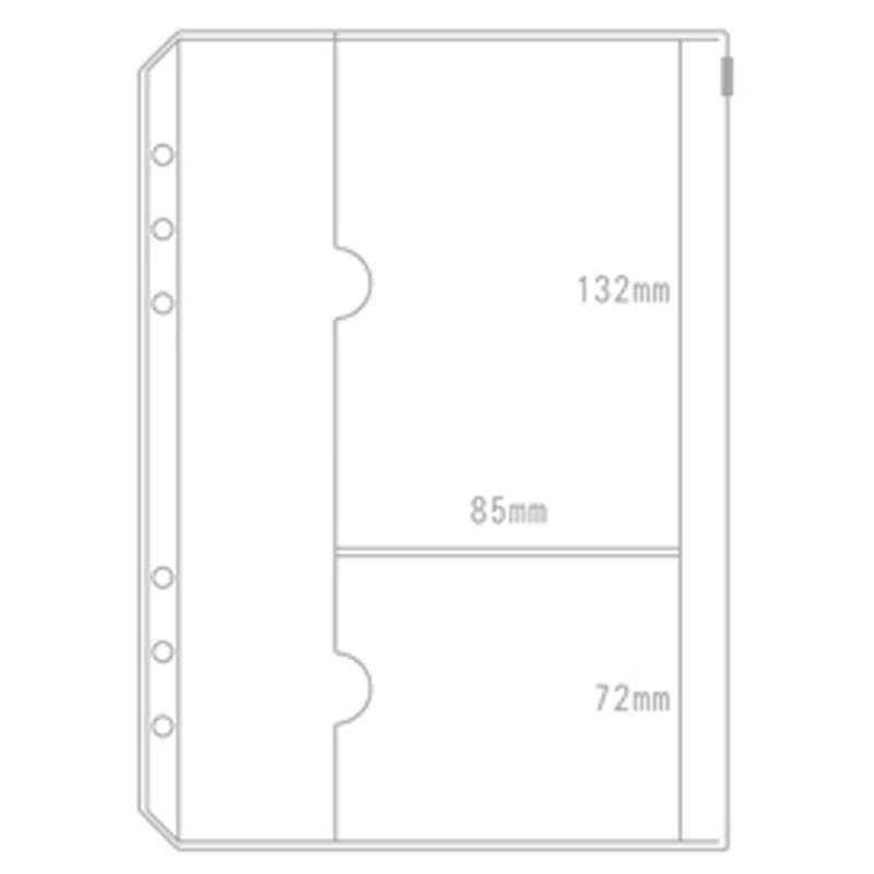 А5 А6 ПВХ сумка на молнии стандартная 6 отверстий прозрачная сумка для карт сумки для купюр Вкладыш пластиковый держатель для карт карманы органайзер для хранения - Цвет: A5 Storage bag