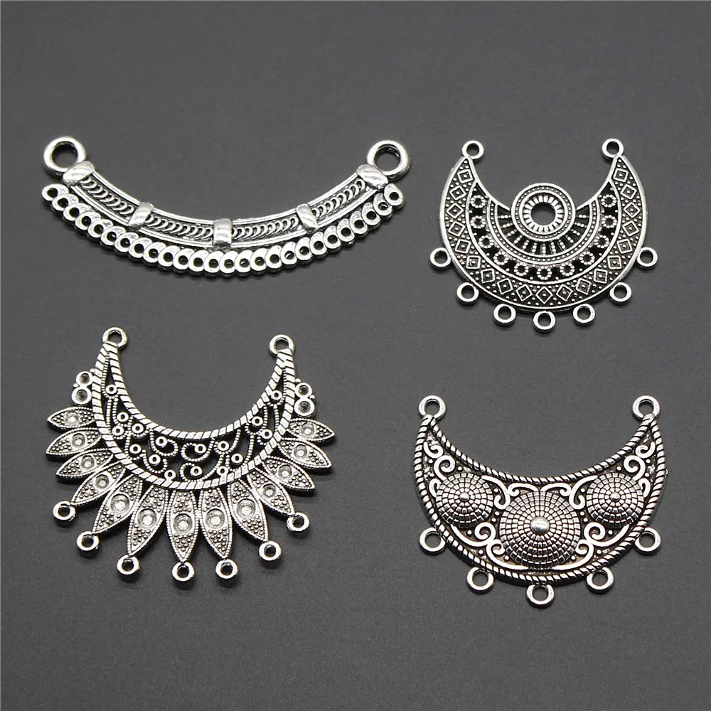 3pcs Necklace Connector Pendant Charm Antique Silver Color Jewelry