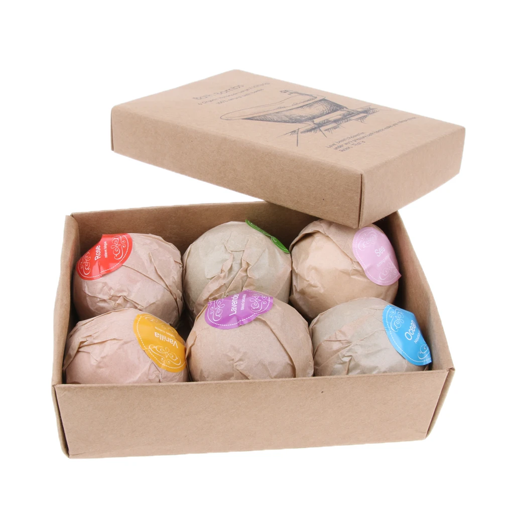 

6 Pieces Women Scented Bubble Bath Salt Essential Balls Set Kit