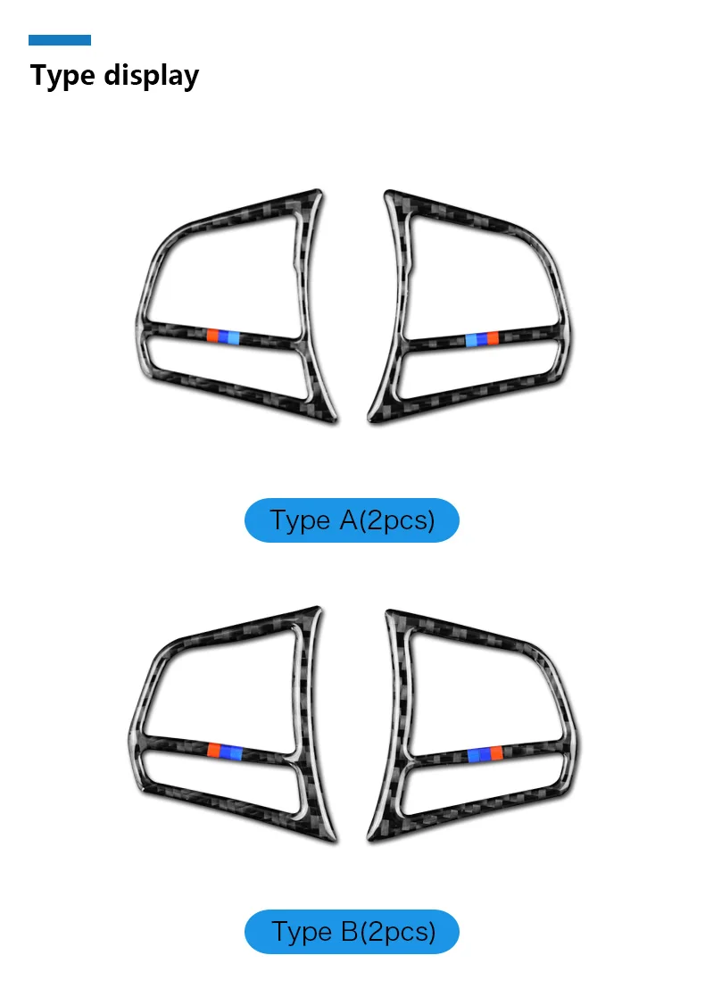 BMW F20 F21 F30 F34 F32 Accessories Interior Carbon Fiber Car Steering Wheel Buttons Stickers Cover Trim Decoration (2)