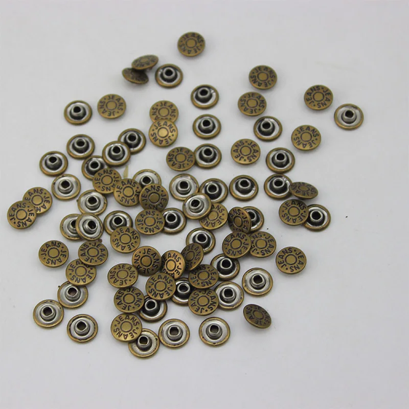 

9.5mm brass garment jeans rivets high quality metal brass jeans buttons