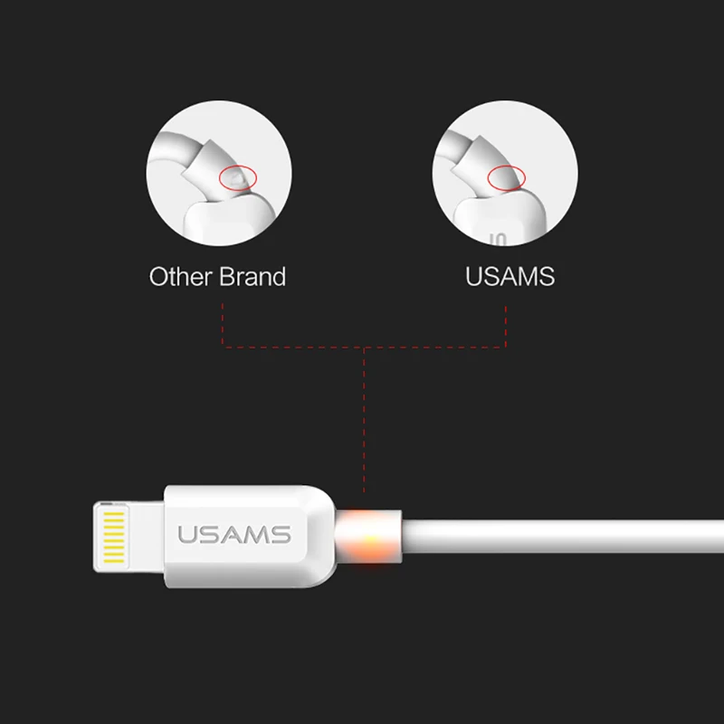 4 шт./лот USAMS USB кабель для iPhone IOS 11 10 9 2A быстрое зарядное устройство Usb кабель для зарядки для iPhone X 8 7 6 5 iPad Дата кабель синхронизации