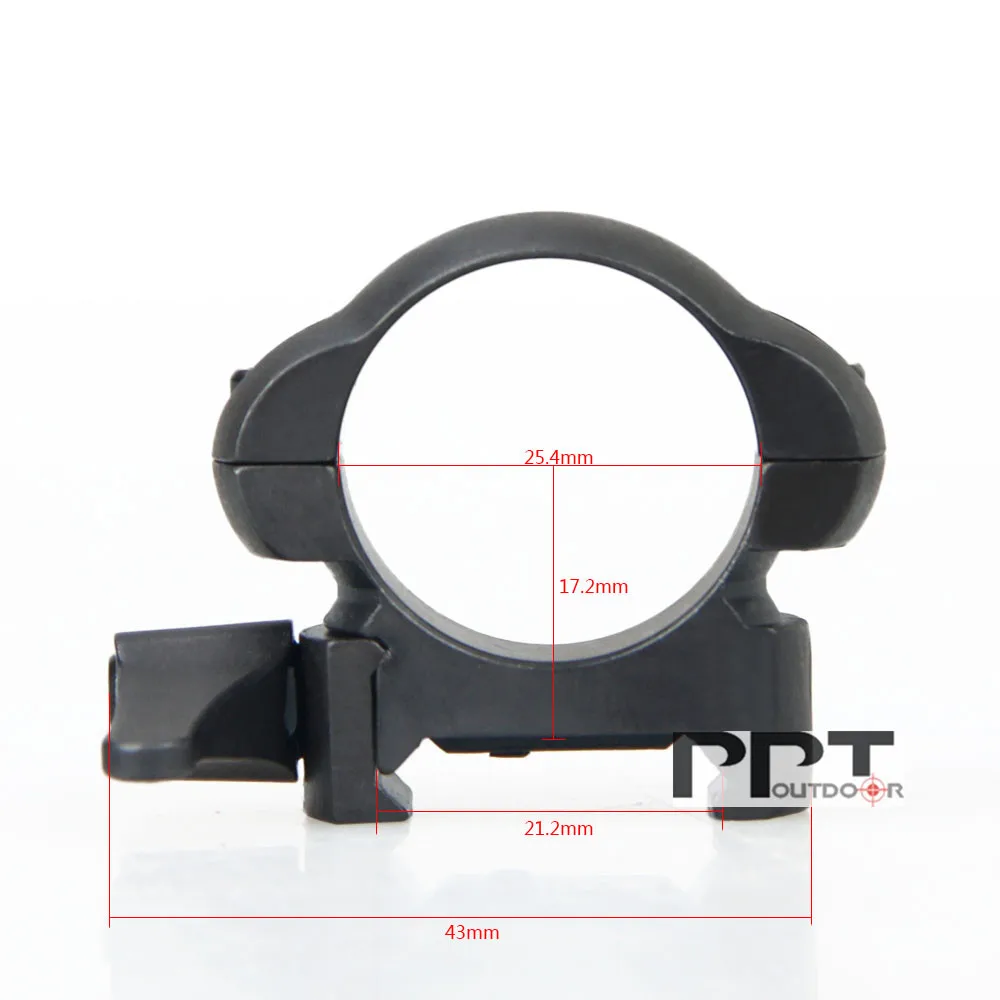 PPT тактический прицел крепление отдельный быстроразборный 25,4 мм Сфера Крепление черный цвет для 21,2 мм рельса для наружной охоты PP24-0159