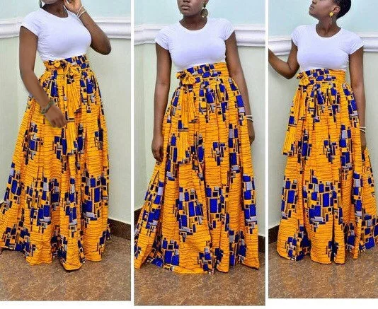 2019 Новое поступление элегантные африканские женские большие размеры юбки с принтом