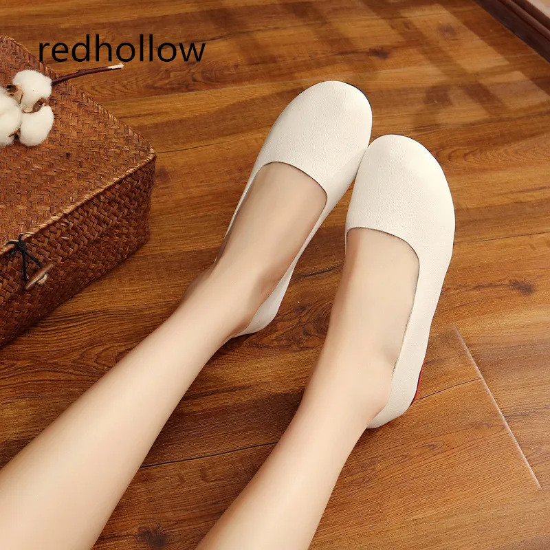 

Flat sheos woman plus size 43 loafers soft flats slip on shoes round toe vintage Women Ballet flats Spring summer casual shoes