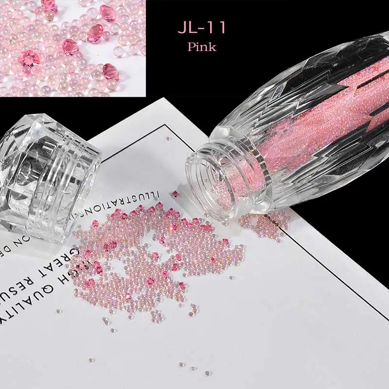 1 бутылка смешанные хрустальные икры микробусины бриллианты 3D дизайн ногтей Стразы Украшения Pixie DIY аксессуары для маникюра - Цвет: JL-11