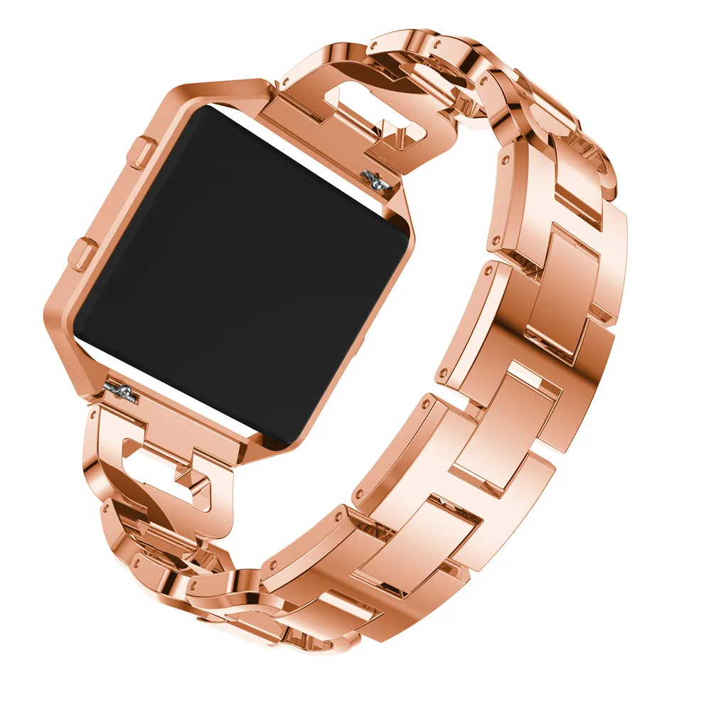 23 мм Замена нержавеющая сталь часы ремешок для Fitbit Blaze Смарт часы наручные часы аксессуары Черный со стразами Новый