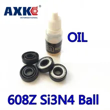 Axk 6 Ballen Si3n4 Hybrid Keramische 608zz 608z 608 Inline Skate Lager Skateboard Snelheid Rolschaatsen Longboard Abec11 8*22*7Mm