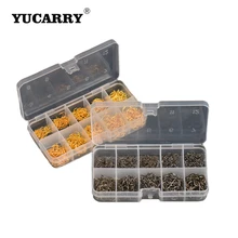 YUCARRY бренд 600 шт./компл. 3#-12# высокоуглеродистой Сталь рыболовный крючок золотистый и черный прочно голову Крючки с отверстием Карп рыболовные снасти Box
