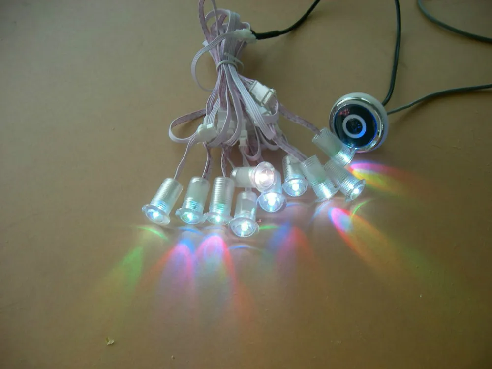 

40pcs waterproof 0.3w rgb led star lights with 2pc light controller and 2pc adapter