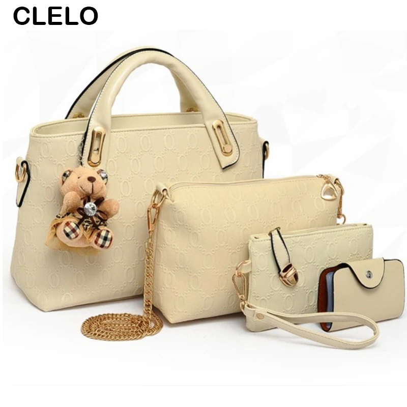 CLELO Woman Bags Fashion Women Messenger Bags PU Famous Brand Composite Bag font b handbag b