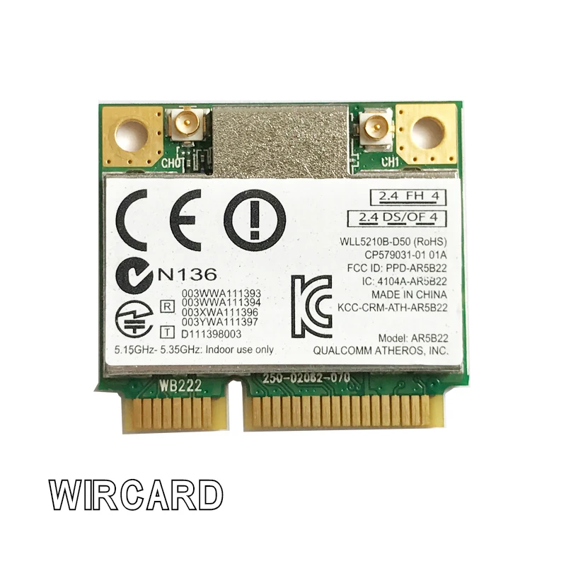 Двухдиапазонная 300 Мбит/с Wifi AR5B22 Беспроводная мини-карта PCI-E WLAN 2,4G/5 ГГц Wi-Fi+ Bluetooth 4,0 COMBO Lan сетевая карта