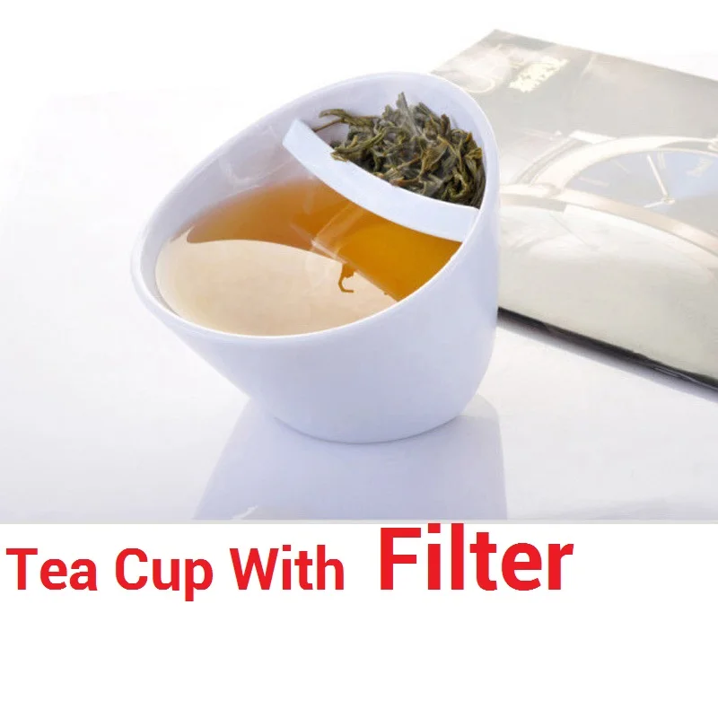 New Tea Cup With Filter Creative SAN Plastic Slant Mug Personal Fashion