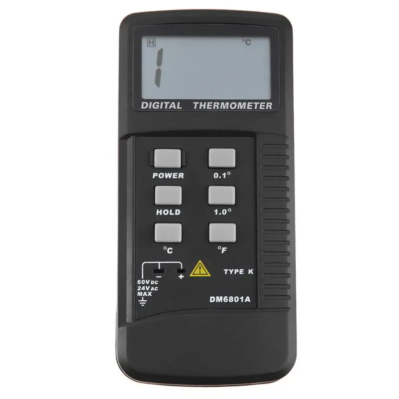 

DM6801A LCD Digital K-Type Thermocouple Thermometer Temperature Meter Standstation Style Professional Electrical Tester Tool