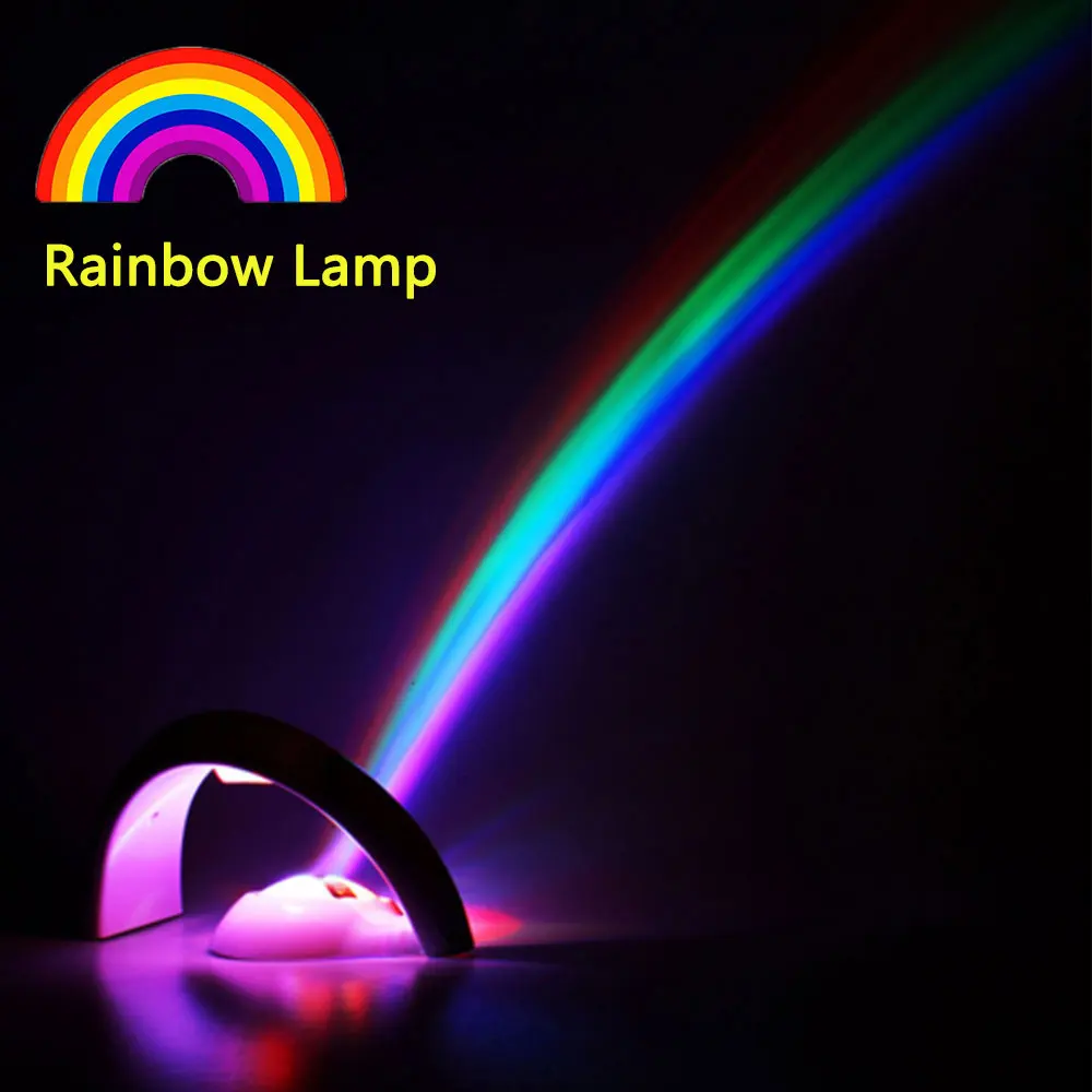 

Creative Rainbow Projector Night Light LED Baby Sleeping Night Lamp Romantic Led Projection Atmosphere Lamp for Home Decoration