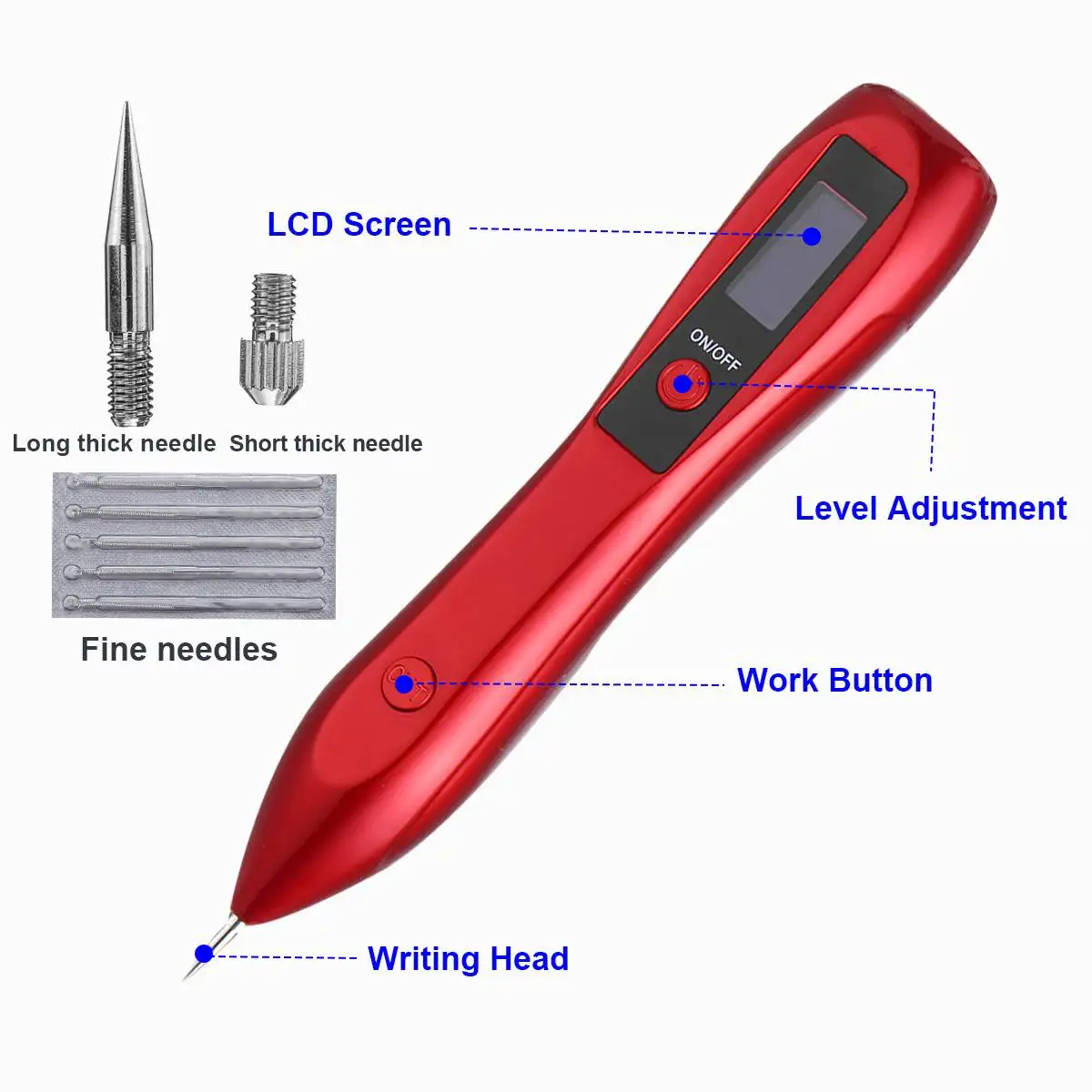 Lcd 9 gear USB электрическая перезаряжаемая моль ручка бородавок веснушки татуировки шрамы удаление веснушек удаление пятен напитков уход за лицом