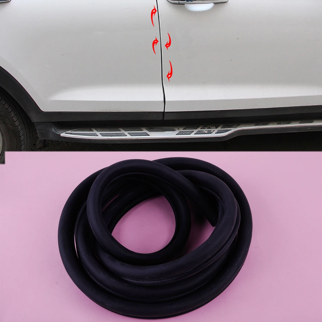 

New Black EPDM Lock Rubber Seal Car Door Edge Protector Strip Bulb RV Boat Camper Fit for VW Toyota BMW Audi Nissan