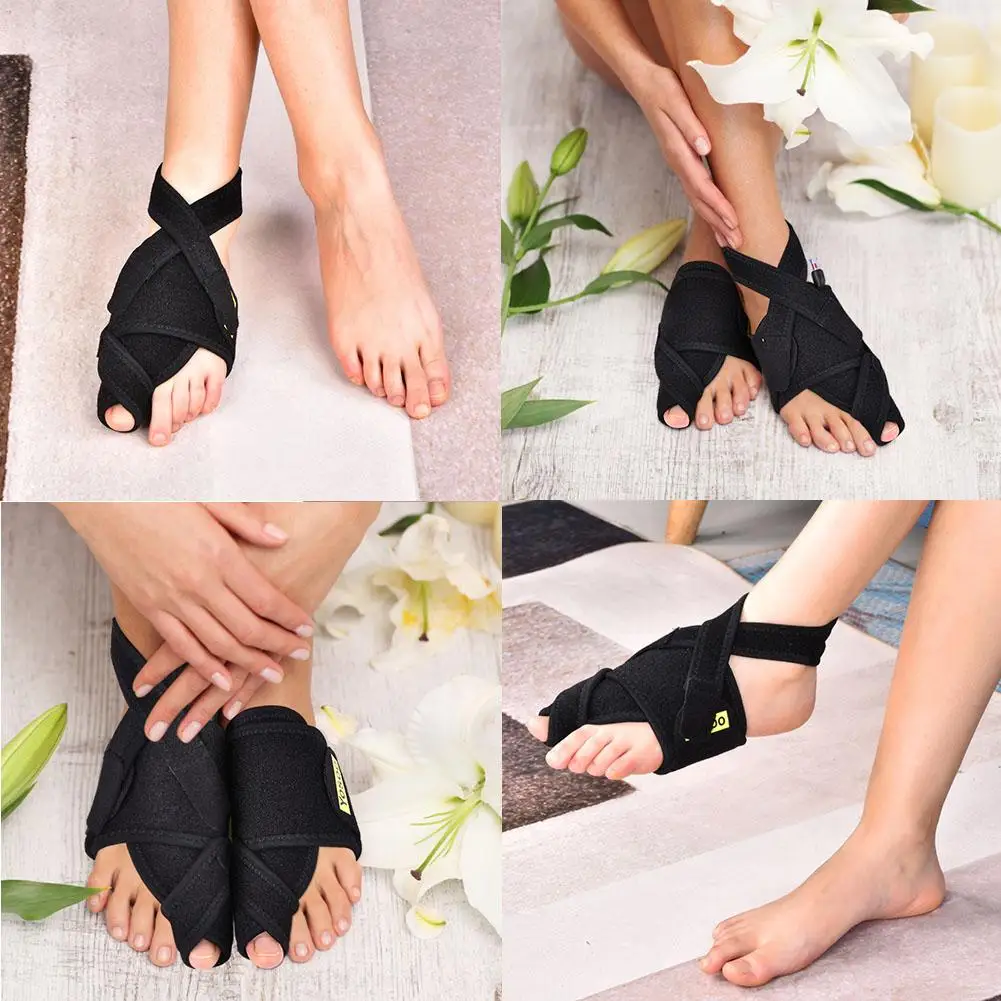 1 шт. устройство Bunion медицинский корректор для косточки на ноге черные разделители ног Ночная ортопедическая скобка Уход за ногами Одиночная распродажа(справа