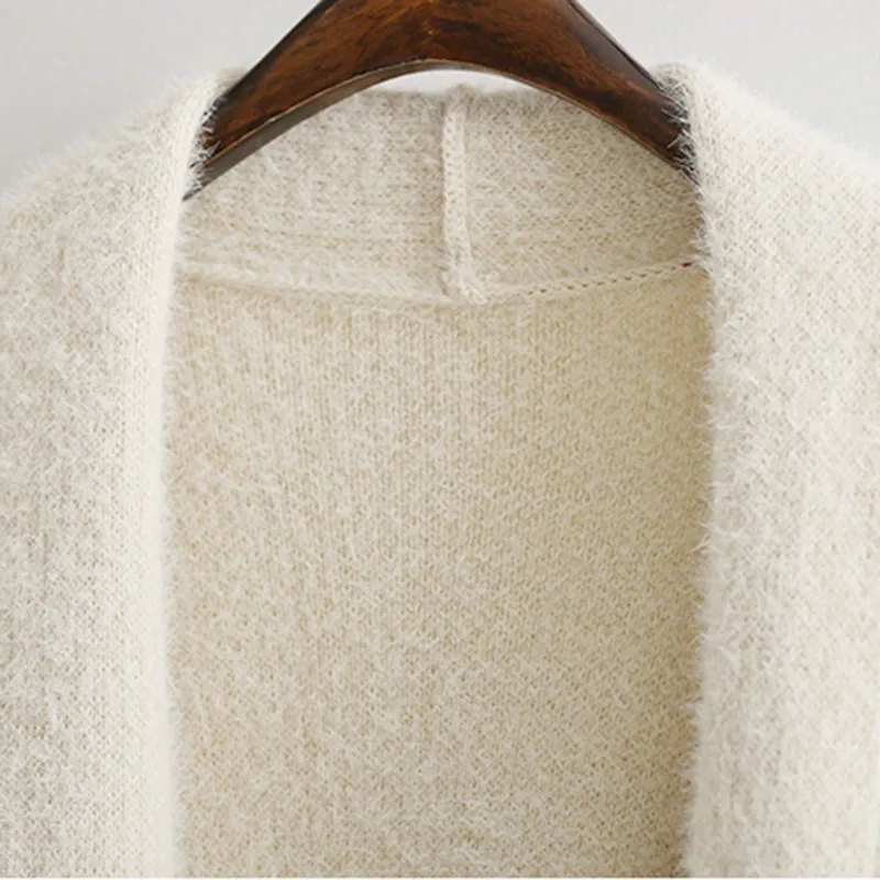 Chicever Зимний вязаный женский свитер для Для женщин рукав "летучая мышь" Свободные Большой Размеры Теплый черный кардиган feminino Свитера джемпер