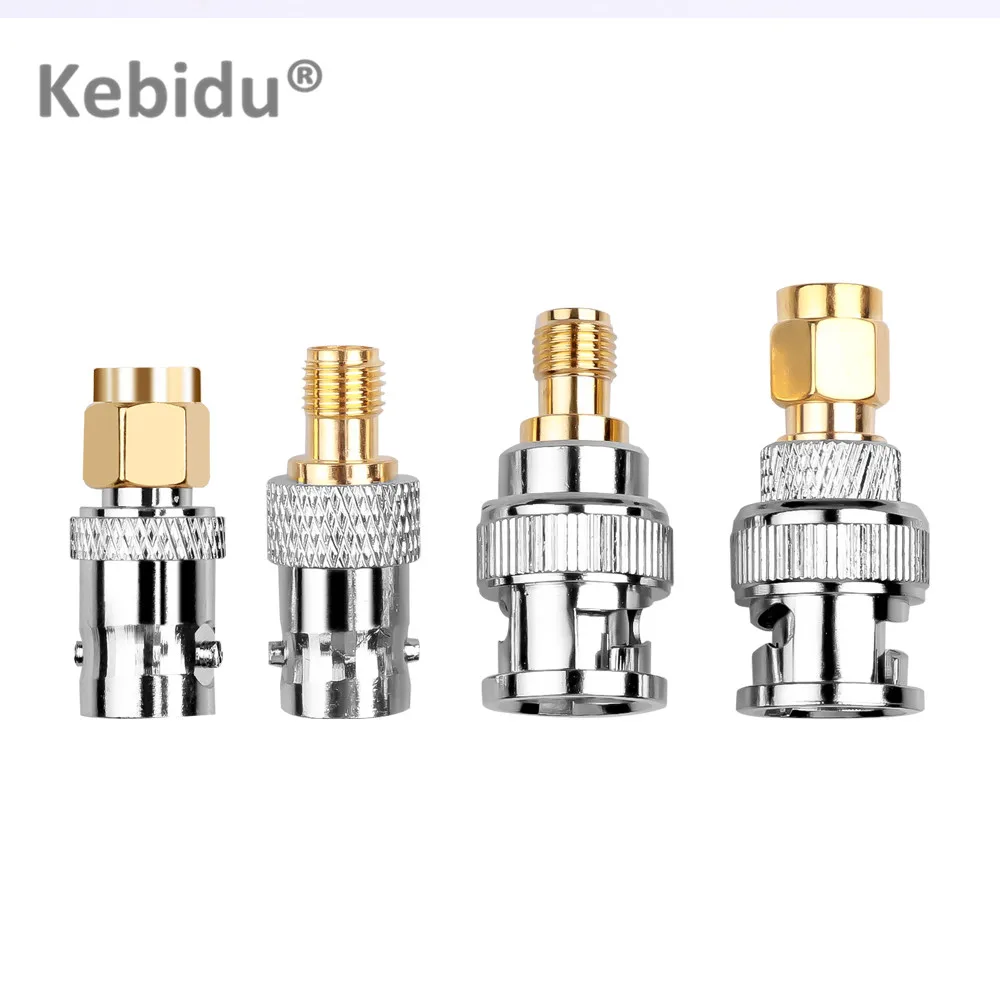 

Kebidu 4pcs BNC To SMA Connectors RF Coax Coaxial SMA Male Plug to BNC Female M/F Radio Antenna Connector Adapter