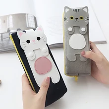 Kawaii Cats Pencil Case Student Stationery Pencils font b Bag b font Cute Creative Canvas Pen