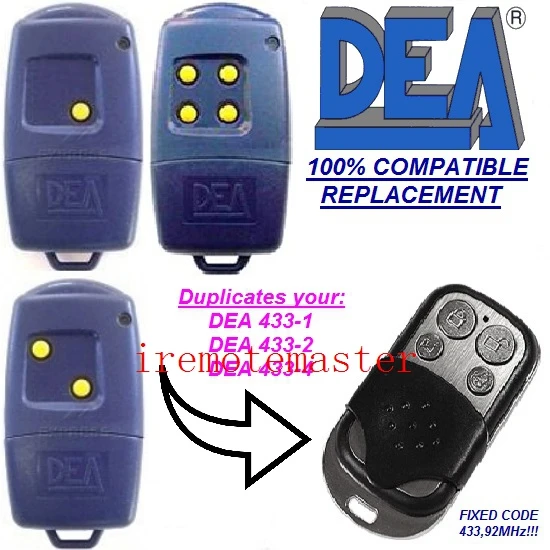 

DEA 433-1,433-2,433-4 garage door remote replacement free shipping