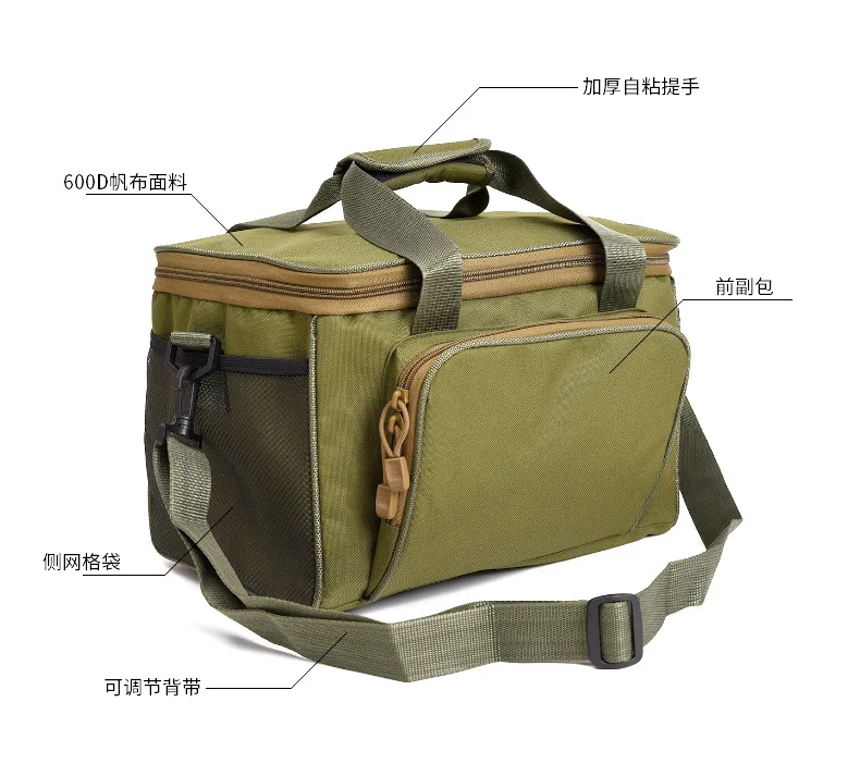 Bolsa de Pesca Pano ao ar Quadrado Lona Isca Crossbody Oxford Livre Fotografia Pesca Equipamento Frete Grátis 36 Cheap Bolsas de pesca