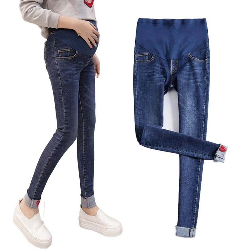 

Autumn and winter stretch jeans for pregnant women slim and thin maternity jeans pantalon embarazada pregnancy maternity clothes