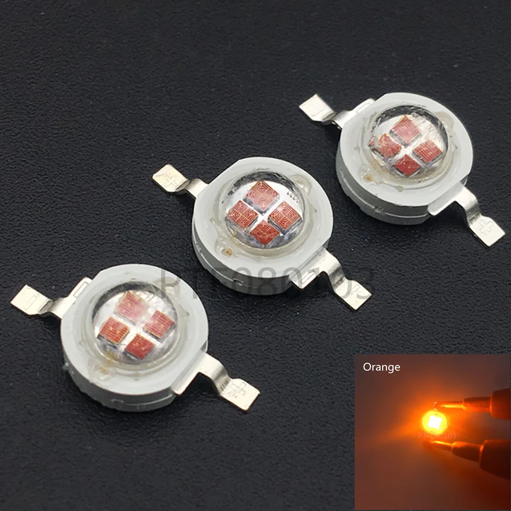 

High Power LED Chip 5W Amber 595-600nm COB Diode SMD For DIY 20 30 50 100 W Spotlight Stage Light Floodlight Landscape Lighting