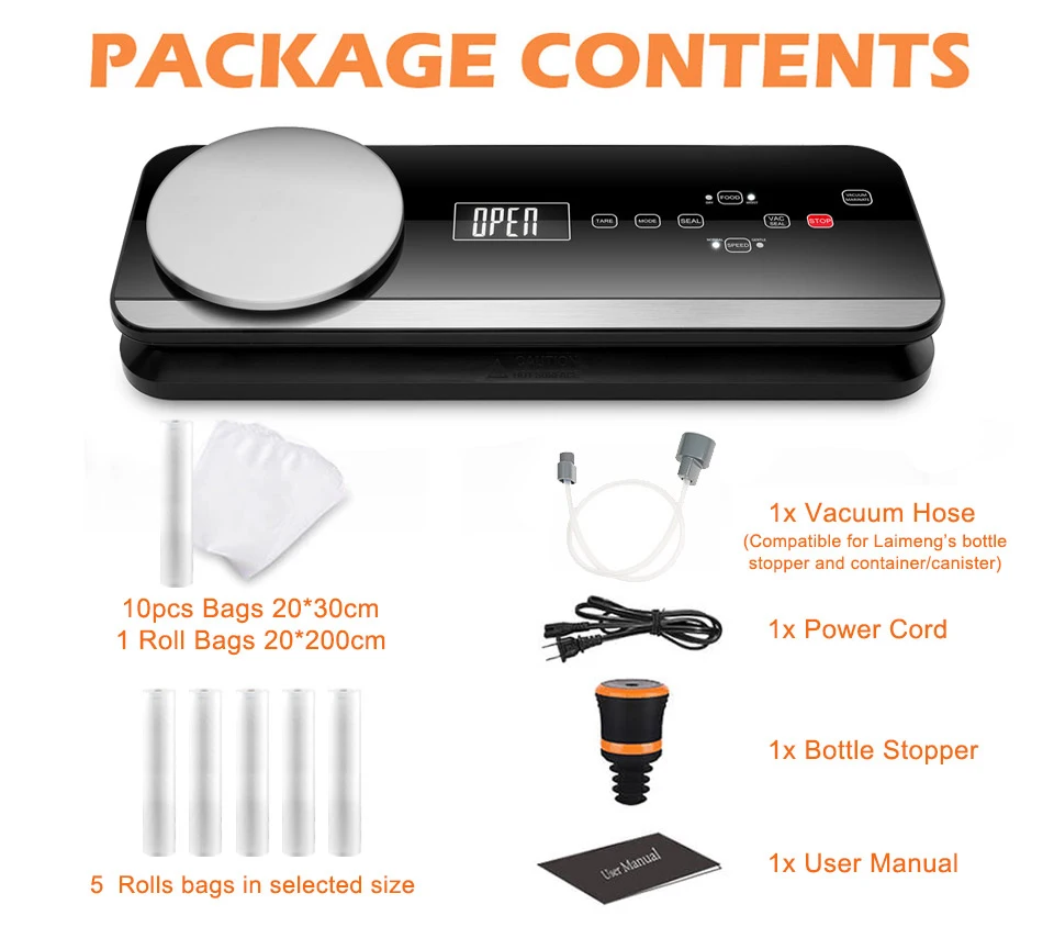 US $106.01 Laimeng Fully Automatic Vacuum Sealer Machine with Starter Bags amp Rolls Safety Certified Vacuum Food Sealer for Food Savers S259